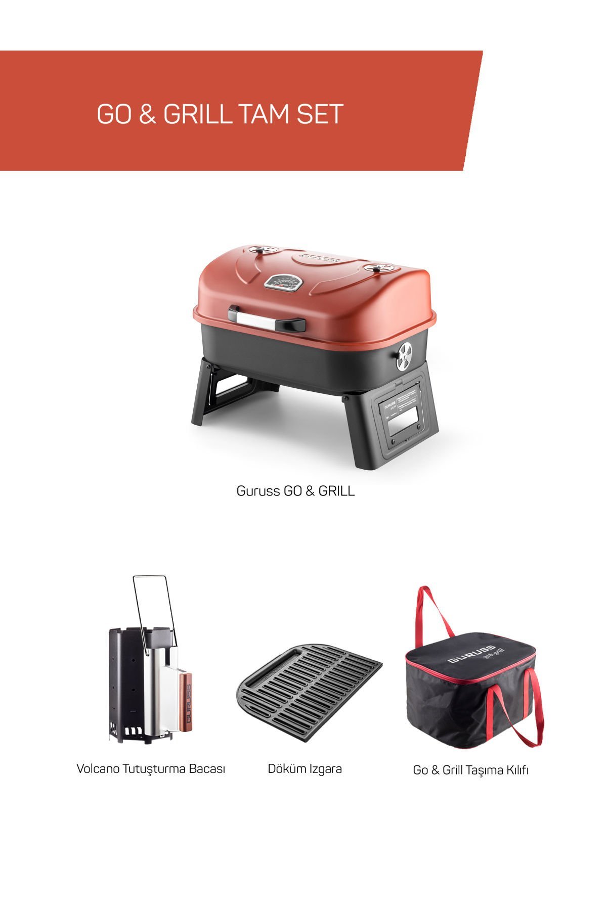 Guruss Go & Grill Tamset Oksit Kırmızı